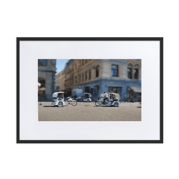 Bicycle rickshaws. Theater Square.