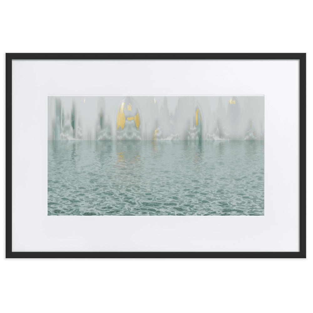 The Town in the Mist moody misty town landscape wall art- Barulins.shop