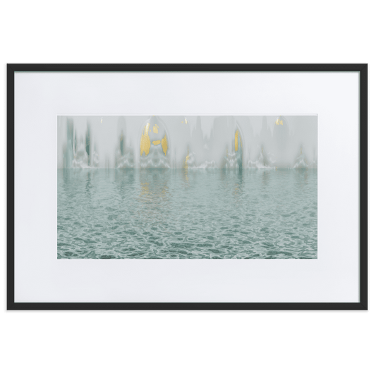 The Town in the Mist moody misty town landscape wall art- Barulins.shop