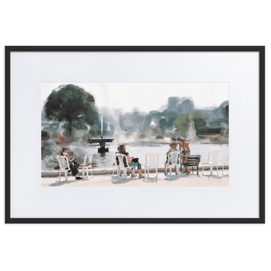 Le Jardin des Tuileries Hot June watercolor Paris garden wall art- Barulins.shop
