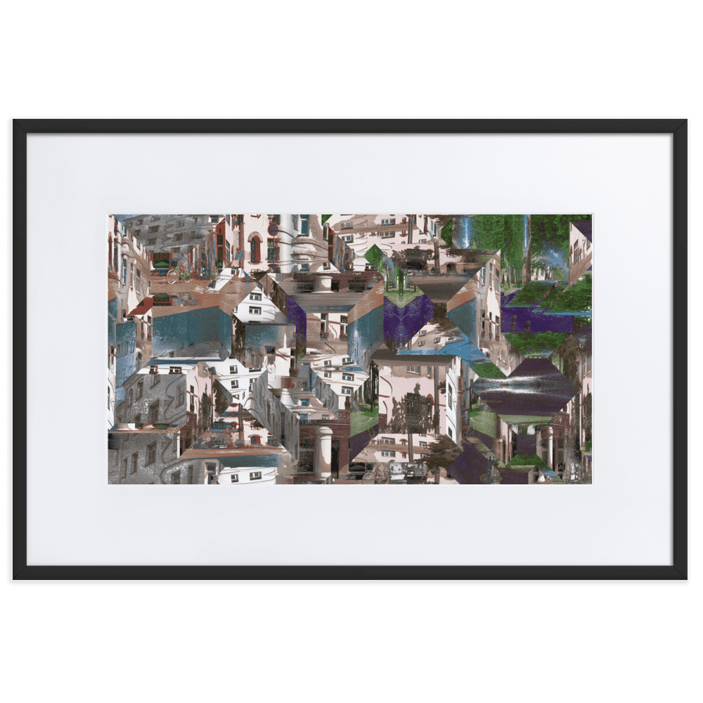 Facets of the City cubist urban geometric wall art- Barulins.shop