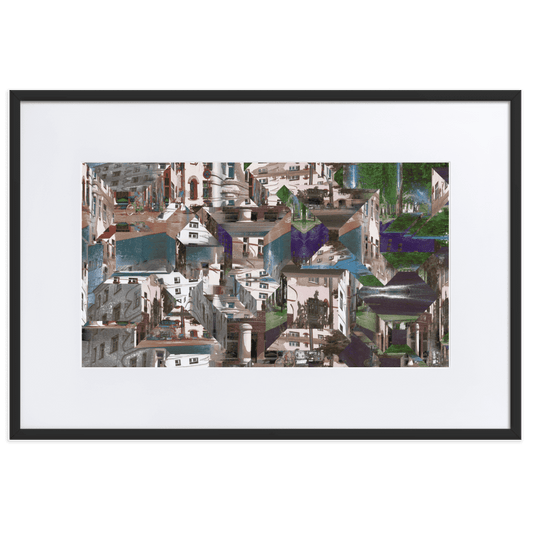 Facets of the City cubist urban geometric wall art- Barulins.shop
