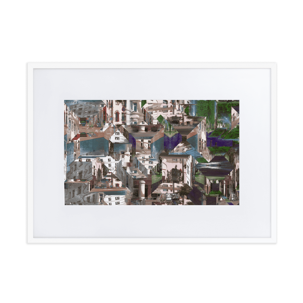 Facets of the City cubist urban geometric wall art- Barulins.shop