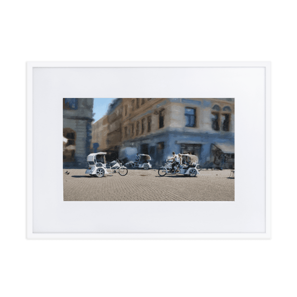 Bicycle rickshaws. Theater Square.