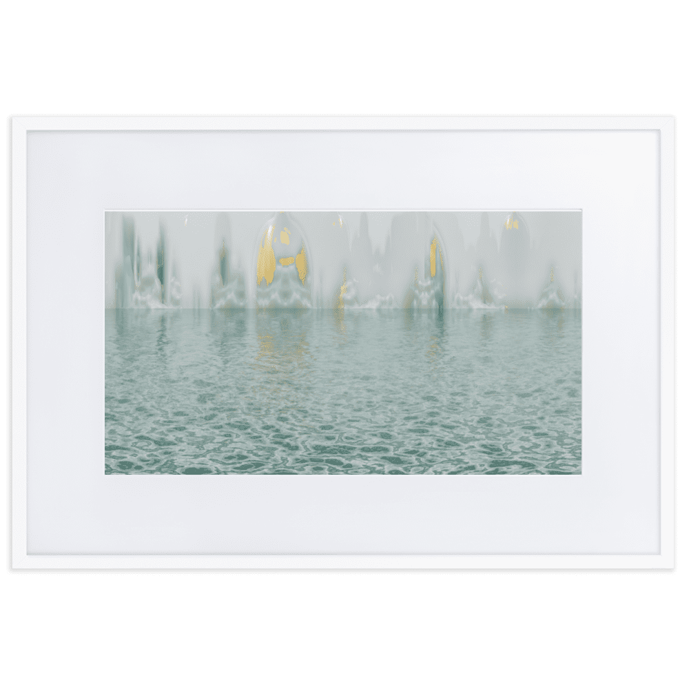 The Town in the Mist moody misty town landscape wall art- Barulins.shop