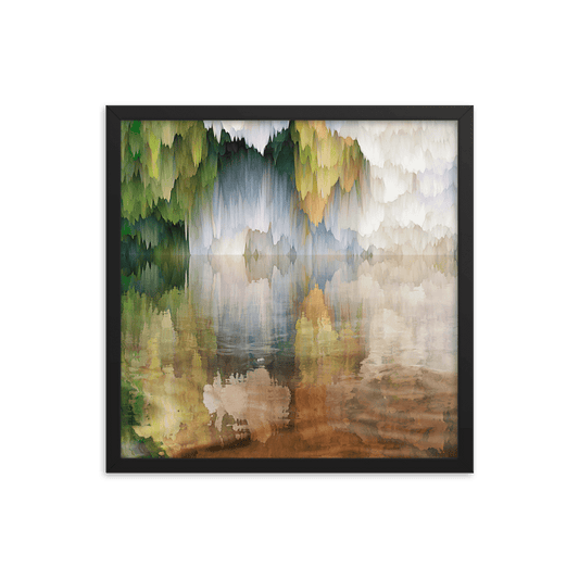 An Underground Lake mystical underground landscape wall art- Barulins.shop