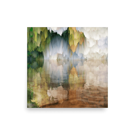 An Underground Lake mystical underground landscape wall art- Barulins.shop