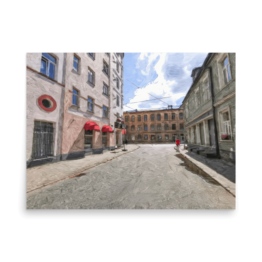 August Midday summer landscape bright colors wall art- Barulins.shop