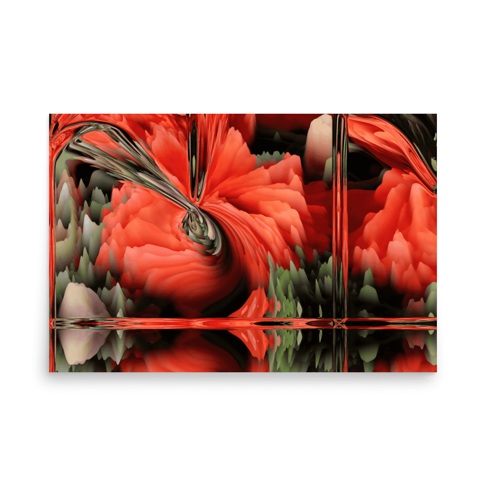 Composition with Poppies vibrant floral poppy flowers wall art- Barulins.shop