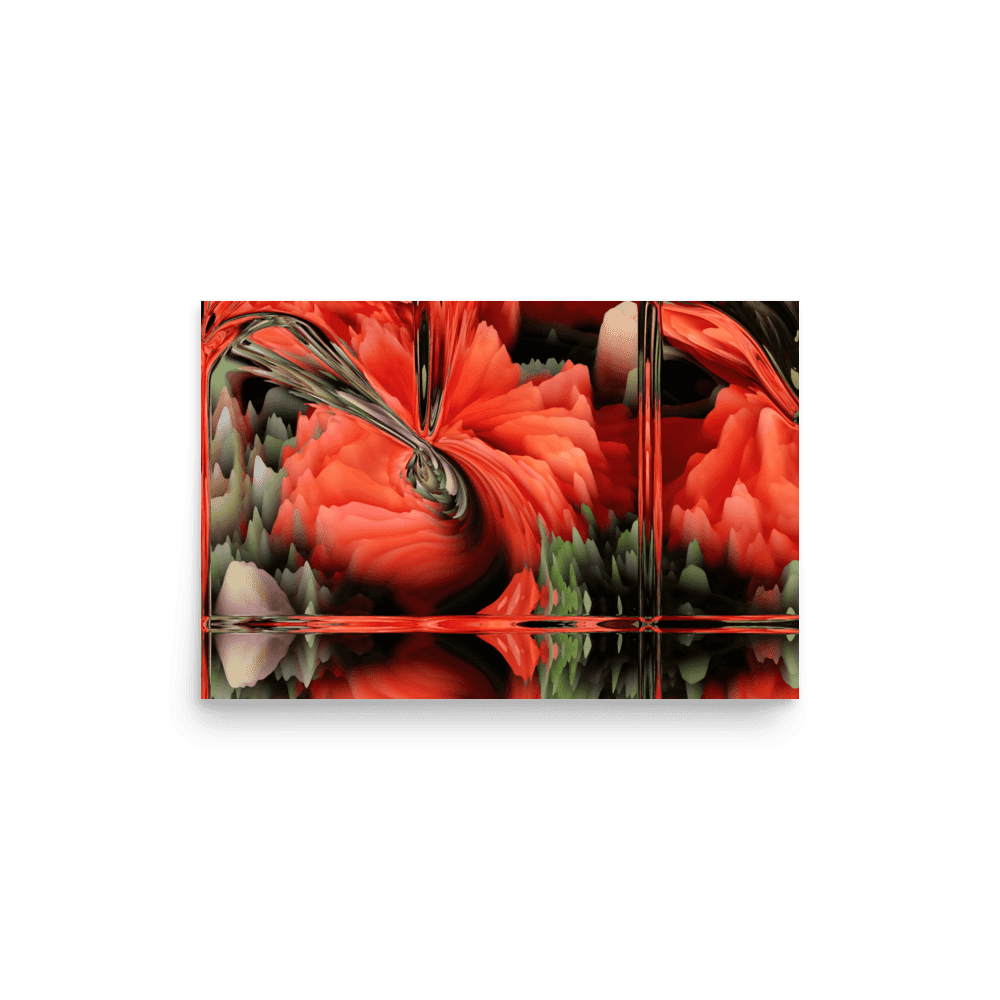 Composition with Poppies vibrant floral poppy flowers wall art- Barulins.shop