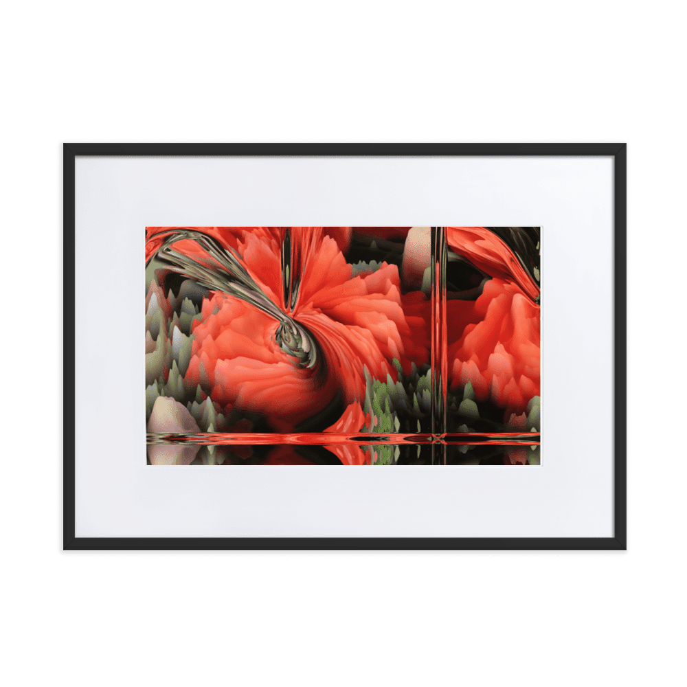 Composition with Poppies vibrant floral poppy flowers wall art- Barulins.shop