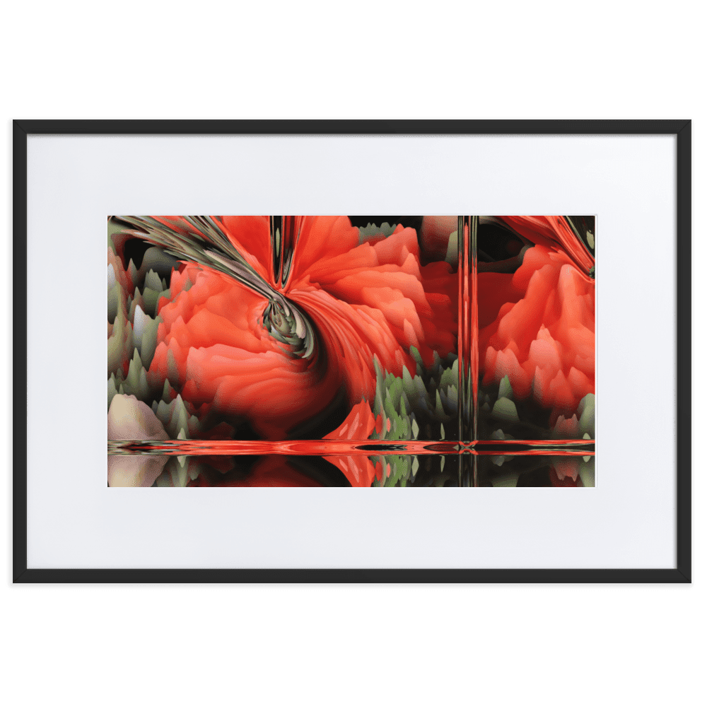 Composition with Poppies vibrant floral poppy flowers wall art- Barulins.shop