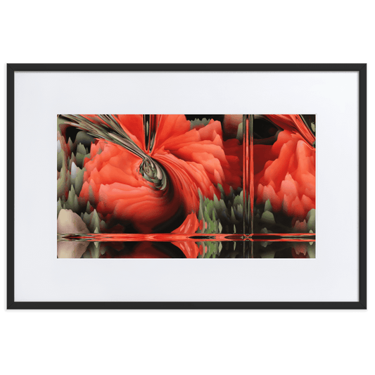 Composition with Poppies vibrant floral poppy flowers wall art- Barulins.shop