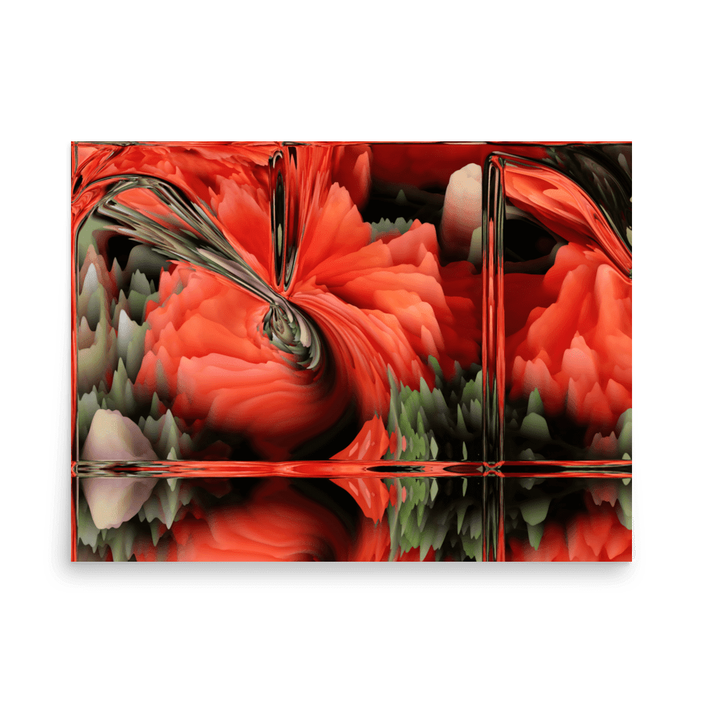 Composition with Poppies vibrant floral poppy flowers wall art- Barulins.shop