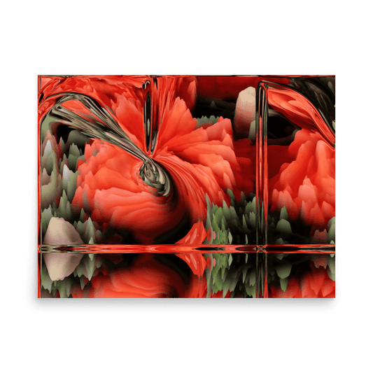 Composition with Poppies vibrant floral poppy flowers wall art- Barulins.shop