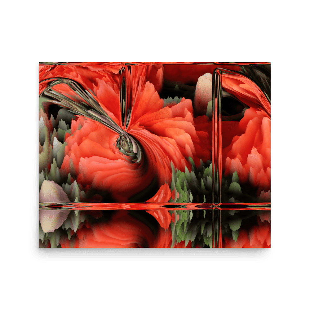 Composition with Poppies vibrant floral poppy flowers wall art- Barulins.shop